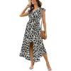 imageGRECERELLE 2026 Womens Spring Summer Boho Floral Print VNeck Faux Wrap Maxi Dress for Wedding Guest Graduation Party27 Fp Big Lily White