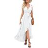 imageGRECERELLE 2026 Womens Spring Summer Boho Floral Print VNeck Faux Wrap Maxi Dress for Wedding Guest Graduation Party37 White