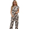 image:imageGRECERELLE 2 Piece Sets For Women Summer 2026 Outfits Lounge Sets Sleeveless Sweatsuits Wide Leg Tracksuits With PocketsApricot Ishitake