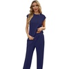 image:imageGRECERELLE 2 Piece Sets For Women Summer 2026 Outfits Lounge Sets Sleeveless Sweatsuits Wide Leg Tracksuits With PocketsDark Blue