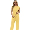 image:imageGRECERELLE 2 Piece Sets For Women Summer 2026 Outfits Lounge Sets Sleeveless Sweatsuits Wide Leg Tracksuits With PocketsFlaxseed Yellow
