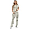 image:imageGRECERELLE 2 Piece Sets For Women Summer 2026 Outfits Lounge Sets Sleeveless Sweatsuits Wide Leg Tracksuits With PocketsFpbeige Red Plaid