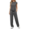 image:imageGRECERELLE 2 Piece Sets For Women Summer 2026 Outfits Lounge Sets Sleeveless Sweatsuits Wide Leg Tracksuits With PocketsFpblack White Stripe