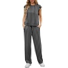 image:imageGRECERELLE 2 Piece Sets For Women Summer 2026 Outfits Lounge Sets Sleeveless Sweatsuits Wide Leg Tracksuits With PocketsFpblack White Stripe