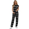 image:imageGRECERELLE 2 Piece Sets For Women Summer 2026 Outfits Lounge Sets Sleeveless Sweatsuits Wide Leg Tracksuits With PocketsFpblack White Wave