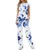 image:imageGRECERELLE 2 Piece Sets For Women Summer 2026 Outfits Lounge Sets Sleeveless Sweatsuits Wide Leg Tracksuits With PocketsFpwhite Ink Blue