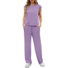 image:imageGRECERELLE 2 Piece Sets For Women Summer 2026 Outfits Lounge Sets Sleeveless Sweatsuits Wide Leg Tracksuits With PocketsLilac