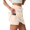 image:imageGRECERELLE 2026 Active Skirts for Women with Builtin Shorts and Pockets for Golf Tennis Hiking Workout Casual SkortLight Apricot Strips
