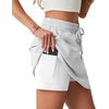 image:imageGRECERELLE 2026 Active Skirts for Women with Builtin Shorts and Pockets for Golf Tennis Hiking Workout Casual SkortWhite Gray Strips