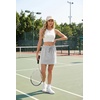 image:imageGRECERELLE 2026 Active Skirts for Women with Builtin Shorts and Pockets for Golf Tennis Hiking Workout Casual SkortWhite Gray Strips