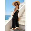 image:imageGRECERELLE Women Elastic High Waisted Wide Leg Pants Woman Casual Palazzo TrousersBlack