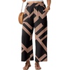 image:imageGRECERELLE Women Elastic High Waisted Wide Leg Pants Woman Casual Palazzo TrousersBlack Rectangle