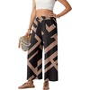 image:imageGRECERELLE Women Elastic High Waisted Wide Leg Pants Woman Casual Palazzo TrousersBlack Rectangle