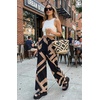 image:imageGRECERELLE Women Elastic High Waisted Wide Leg Pants Woman Casual Palazzo TrousersBlack Rectangle