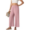 image:imageGRECERELLE Women Elastic High Waisted Wide Leg Pants Woman Casual Palazzo TrousersPink