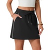image:imageGRECERELLE 2026 Active Skirts for Women with Builtin Shorts and Pockets for Golf Tennis Hiking Workout Casual SkortBlack Strips