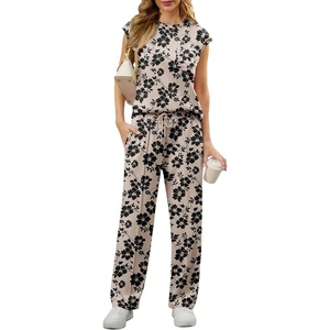 image:imageGRECERELLE 2 Piece Sets For Women Summer 2026 Outfits Lounge Sets Sleeveless Sweatsuits Wide Leg Tracksuits With PocketsApricot Ishitake