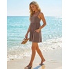 image:imageGRECERELLE Cotton Summer Rompers for Women 2026 Athleisure Jumpsuit Shorts  with Pockets  Casual Athletic  Adjustable Spaghetti Strap  Tennis  Square neck  Beach Vacation Daily WearBrown