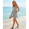 image:imageGRECERELLE Cotton Summer Rompers for Women 2026 Athleisure Jumpsuit Shorts  with Pockets  Casual Athletic  Adjustable Spaghetti Strap  Tennis  Square neck  Beach Vacation Daily WearLight Gray