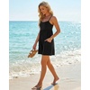 image:imageGRECERELLE Cotton Summer Rompers for Women 2026 Athleisure Jumpsuit Shorts  with Pockets  Casual Athletic  Adjustable Spaghetti Strap  Tennis  Square neck  Beach Vacation Daily WearBlack