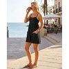 image:imageGRECERELLE Cotton Summer Rompers for Women 2026 Athleisure Jumpsuit Shorts  with Pockets  Casual Athletic  Adjustable Spaghetti Strap  Tennis  Square neck  Beach Vacation Daily WearBlack