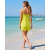 image:imageGRECERELLE Cotton Summer Rompers for Women 2026 Athleisure Jumpsuit Shorts  with Pockets  Casual Athletic  Adjustable Spaghetti Strap  Tennis  Square neck  Beach Vacation Daily WearLemon Yellow