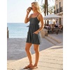 image:imageGRECERELLE Cotton Summer Rompers for Women 2026 Athleisure Jumpsuit Shorts  with Pockets  Casual Athletic  Adjustable Spaghetti Strap  Tennis  Square neck  Beach Vacation Daily WearDark Gray
