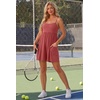 image:imageGRECERELLE Cotton Summer Rompers for Women 2026 Athleisure Jumpsuit Shorts  with Pockets  Casual Athletic  Adjustable Spaghetti Strap  Tennis  Square neck  Beach Vacation Daily WearRust Red