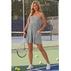 image:imageGRECERELLE Cotton Summer Rompers for Women 2026 Athleisure Jumpsuit Shorts  with Pockets  Casual Athletic  Adjustable Spaghetti Strap  Tennis  Square neck  Beach Vacation Daily WearLight Gray