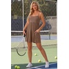 image:imageGRECERELLE Cotton Summer Rompers for Women 2026 Athleisure Jumpsuit Shorts  with Pockets  Casual Athletic  Adjustable Spaghetti Strap  Tennis  Square neck  Beach Vacation Daily WearBrown