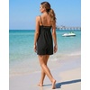 image:imageGRECERELLE Cotton Summer Rompers for Women 2026 Athleisure Jumpsuit Shorts  with Pockets  Casual Athletic  Adjustable Spaghetti Strap  Tennis  Square neck  Beach Vacation Daily WearBlack