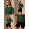 image:imageGRECERELLE Womens Open Back Workout Tops Backless Athletic Shirts Casual Crop Running Tee Y2k YogaDark Green
