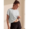image:imageGRECERELLE Womens Open Back Workout Tops Backless Athletic Shirts Casual Crop Running Tee Y2k YogaLight Grey
