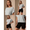 image:imageGRECERELLE Womens Open Back Workout Tops Backless Athletic Shirts Casual Crop Running Tee Y2k YogaLight Grey