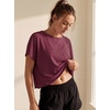 image:imageGRECERELLE Womens Open Back Workout Tops Backless Athletic Shirts Casual Crop Running Tee Y2k YogaWine Red