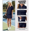 image:imageGRECERELLE Womens Summer 2 Piece Skort Set Half Zip Short Sleeve Top amp Pocketed Tennis Skirt For Sports amp VacationsLd Khaki
