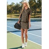image:imageGRECERELLE Womens Summer 2 Piece Skort Set Half Zip Short Sleeve Top amp Pocketed Tennis Skirt For Sports amp VacationsLd Khaki