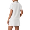 image:imageGRECERELLE Womens Summer 2 Piece Skort Set Half Zip Short Sleeve Top amp Pocketed Tennis Skirt For Sports amp VacationsWhite