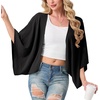 image:imageGRECERELLE Womens Summer Lightweight Cropped Cardigan  Open Front Cover Ups for Dresses Kimono Oversized Trendy Layering Tops Casual Loose Shrug for VacationBlack