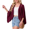 image:imageGRECERELLE Womens Summer Lightweight Cropped Cardigan  Open Front Cover Ups for Dresses Kimono Oversized Trendy Layering Tops Casual Loose Shrug for VacationWine Red