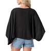 image:imageGRECERELLE Womens Summer Lightweight Cropped Cardigan  Open Front Cover Ups for Dresses Kimono Oversized Trendy Layering Tops Casual Loose Shrug for VacationBlack