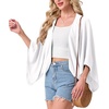 image:imageGRECERELLE Womens Summer Lightweight Cropped Cardigan  Open Front Cover Ups for Dresses Kimono Oversized Trendy Layering Tops Casual Loose Shrug for VacationWhite
