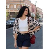 image:imageGRECERELLE Womens Summer Lightweight Cropped Cardigan  Open Front Cover Ups for Dresses Kimono Oversized Trendy Layering Tops Casual Loose Shrug for VacationKhaki Black Flower