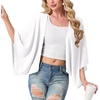 image:imageGRECERELLE Womens Summer Lightweight Cropped Cardigan  Open Front Cover Ups for Dresses Kimono Oversized Trendy Layering Tops Casual Loose Shrug for VacationWhite