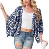 image:imageGRECERELLE Womens Summer Lightweight Cropped Cardigan  Open Front Cover Ups for Dresses Kimono Oversized Trendy Layering Tops Casual Loose Shrug for VacationWhite Palm Leaf