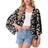 image:imageGRECERELLE Womens Summer Lightweight Cropped Cardigan  Open Front Cover Ups for Dresses Kimono Oversized Trendy Layering Tops Casual Loose Shrug for VacationBlack Butterfly