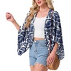 image:imageGRECERELLE Womens Summer Lightweight Cropped Cardigan  Open Front Cover Ups for Dresses Kimono Oversized Trendy Layering Tops Casual Loose Shrug for VacationWhite Palm Leaf