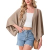 image:imageGRECERELLE Womens Summer Lightweight Cropped Cardigan  Open Front Cover Ups for Dresses Kimono Oversized Trendy Layering Tops Casual Loose Shrug for VacationLight Khaki