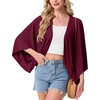 image:imageGRECERELLE Womens Summer Lightweight Cropped Cardigan  Open Front Cover Ups for Dresses Kimono Oversized Trendy Layering Tops Casual Loose Shrug for VacationWine Red