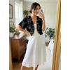 image:imageGRECERELLE Womens Summer Lightweight Cropped Cardigan Shrug  Short Sleeve Casual Bolero Shrugs Open Front Cover Ups for Dresses V Neck Trendy Layering TopsBlack White Carving